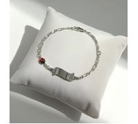 Gourmette - Enfant/Bébé - Porte-Bonheur - Coccinelle - Argent 925/1000 - Massif - 14 cm - Plaque Parchemin