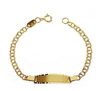 Gourmette Hongrois 12cm or 18k. y compris le bébé d'enregistrement [AA7228GR] - personnalisable - ENREGISTREMENT inclus dans le prix