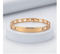 Gourmette - Identité - Homme & Femme - Plaqué Or Jaune 750/1000 - Maille 6mm - Longueur 20 cm