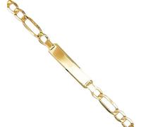 Gourmette Or Jaune Maille Figaro Alternée 1+3 - Gravure Offerte - Homme