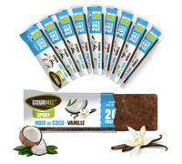 Gourmiz barres de fruits protéinées - 10 x 40gr, barre protéinée énergétique bio, dattes, noix de coco, & vanille, snacks vegan & protéine, musculation & sport, proteine & sans gluten, protein bar…