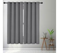 GOUSAILS Rideaux Isolants Thermiques 135 x 115 cm Opaque à Oeillets Isolation Lumiere Curtain Lot de 1 Rideau,pour Salon, Gris Clair