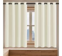 GOUSANG Lot de 1 Rideaux Occultants 132 x 161 cm 100% Lumiere Bloquer Anti Chaleur, Anti-UV Portes de Balcon Rideaux Installation Facile pour Toutes Les Saisons, Chambre, Beige