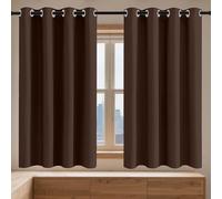 GOUSANG Lot de 1 Rideaux Occultants 132 x 170 cm 100% Lumiere Bloquer Anti Chaleur, Anti-UV Portes de Balcon Rideaux Installation Facile pour Toutes Les Saisons, Chambre, Brun