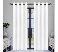 GOUSANG Rideau Occultant Salon Lot de 1 140 x 180 cm Isolant Thermique Anti Froid Opaque Rideau Court Moderne Installation Facile pour Chambre, Salon, Bureau, Blanc