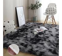 GOUSANG Tapis de Salon Poils Longs Fausse Fourrure Shaggy Moelleux 150 x 190 cm Shaggy Doux Adapté Faux Peau de Mouton Fluffy Soft Longhair pour Salon Chambre Canapé Tapis de Plancher, Gris Foncé