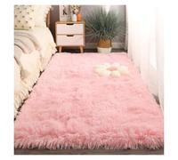 GOUSANG Tapis D'Intérieur Ultra Doux 110 x 150 cm Moderne Design Faux Peau de Mouton Ne Pas Enlever Les Cheveux pour Chambre à Coucher, Salon, Crèche, Rose
