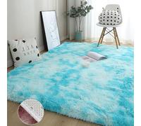 GOUSANG Tapis en Fausse Fourrure 160 x 230 cm Imitation Toison Moquette Fluffy Soft Imitation Toison Moquette Coussin de Chaise Canapé Natte, Bleu Ciel