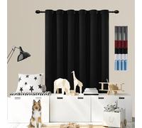 GOUSUN Rideau Occultant 1 Pièces 75 x 190 cm Thermique Isolant Anti Froid et Chaleur Decoration Rideaux Protection Solaire,pour Salon, Noir