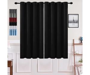 GOUSUN Rideau Occultant Thermiques 85 x 190 cm Opaque à Oeillets Isolation Lumiere Rideaux Salon Entretien Facile,pour Salon, Noir