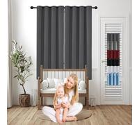 GOUSUN Rideau Occultant Thermiques Anti Froid 140 x 165 cm Anti Chaleur Tenture Opaque à Oeillets Rideaux Salon Isolation Thermique,pour Salon, Gris Foncé