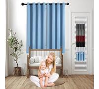 GOUSUN Rideau Opaque 100 x 145 cm 100% Polyester/Décoration/Anti Bruit/Lavable Rideaux Salon Isolation Thermique,pour Salon, Bleu Ciel