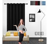 GOUSUN Rideau Opaque 160 x 130 cm Rideau Occultant avec Œillets Rideau Occultant Installation Facile,pour Salon, Noir