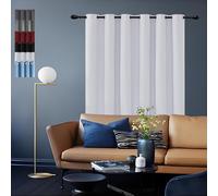 GOUSUN Rideau Opaque 90 x 80 cm Tenture Opaque à Oeillets Isolation Rideau Occultant Installation Facile,pour Salon, Blanc