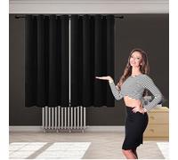 GOUSUN Rideaux à Œilletsoccultants 125 x 85 cm Rideau Occultant avec Œillets Decoration Rideaux 100% Polyester,pour Salon, Noir