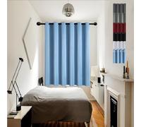 GOUSUN Rideaux Anti-UV 80 x 100 cm Opaque à Oeillets Isolation Lumiere Rideau Occultant Protection Solaire,pour Salon, Bleu Ciel
