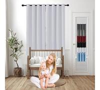 GOUSUN Rideaux de Qualité 75 x 220 cm Tenture Opaque à Oeillets Isolation Rideaux Salon Entretien Facile,pour Salon, Blanc