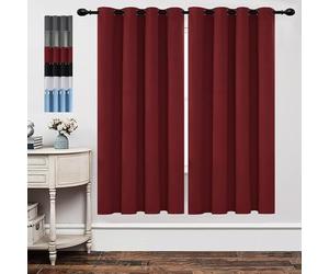 GOUSUN Rideaux Décoratifs 110 x 70 cm 100% Polyester/Décoration/Anti Bruit/Lavable Decoration Rideaux Anti UV Decoration Chambre,pour Salon, Rouge