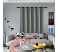 GOUSUN Rideaux Modernes 70 x 135 cm Tenture Opaque à Oeillets Isolation Rideau Occultant Ambiance Chaleureuse,pour Salon, Gris Clair