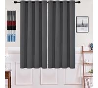 GOUSUN Rideaux Modernes 70 x 145 cm Thermique Isolant Anti Froid et Chaleur Rideaux Salon Protection Solaire,pour Salon, Gris Foncé