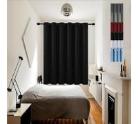 GOUSUN Rideaux Occultants 180 x 80 cm Anti Chaleur Tenture Opaque à Oeillets Rideau Occultant Installation Facile,pour Salon, Noir