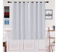 GOUSUN Rideaux Occultants 70 x 170 cm Opaque à Oeillets Isolation Lumiere Rideaux Salon 100% Polyester,pour Salon, Blanc