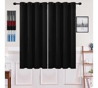 GOUSUN Rideaux Occultants 75 x 105 cm Anti Chaleur Tenture Opaque à Oeillets Rideaux Salon Isolation Thermique,pour Salon, Noir
