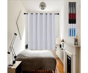 GOUSUN Rideaux sur Mesure 125 x 110 cm Rideau Occultant avec Œillets Decoration Rideaux Protection Solaire,pour Salon, Blanc
