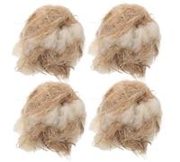 Goutdori Lot de 4 laines d'alpaga pour Oiseaux - Matériau de Nidification pour Oiseaux Sauvages - 40 g par Sac - Canaris, pinsons et Petits chanteurs