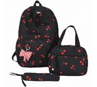 Goutdori Sac à dos Bow pour filles, poches prêtes à manger Cherry C | Noeud mignon, essentiel confortable au quotidien, pochettes prêtes à manger