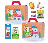 GOUTER DE NOEL | 2 Ballotins festifs garnis d'un Assortiment de 24 gourmandises : Kinder Bueno Mini, Schoko-Bons, Milka, Daim, LU Petit Écolier, Pom’Potes | A Offrir à Noël