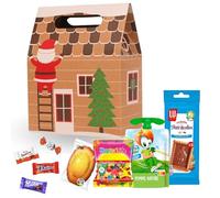 GOUTER DE NOEL | Pochette festive garnie d'un Assortiment de 24 gourmandises : Kinder Bueno Mini, Schoko-Bons, Milka, Daim, LU Petit Écolier, Pom’Potes | A Offrir à Noël