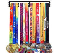 Goutoports Medal Holder Display Hanger Rack Frame for Sport Race Runner-Race Medal Hanger Holder-Sturdy Black Steel Metal Over 60 Medals Easy to Install