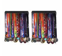 Goutoports Medal Holder Display Hanger Rack Frame for Sport Race Runner -Race Medal Hanger Holder - Sturdy Black Steel Metal Over 60 Medals Easy to Install (2Pcs)…