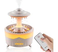 Goutte À Goutte D'eau Humidificateur Rain Cloud,De Pluie Nocturne 7 Couleurs Avec Minuterie Télécommandée,Lampe Champignon,Sons De Pluie Pour (White)