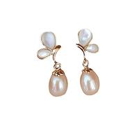 goutte d'oreilles Perles D'eau Douce Nouvelles D'oreilles Lumière De Luxe Tempérament Argent Aiguille Argent Aiguille Femme Hypoallergéniques Femme (One Size)