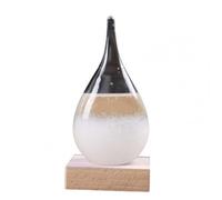 Gouttelette Transparente En Verre De Tempête, Bouteille De Baromètre De Basse En Bois, Décoration De Bureau Pour La Maison