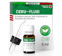 Gouttes Auriculaires Oreilles pour Bouchons de Cérumen 8ml - Ceru Fluid Élimination Accumulations de Cérumen - Émollient Naturel Adjuvant avec Compte-Gouttes - Formule Huiles Végétales Made in Italy