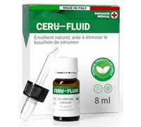 Gouttes Auriculaires Oreilles pour Bouchons de Cérumen 8ml - Ceru Fluid Élimination Accumulations de Cérumen - Formule 100% Naturelle Made in Italy - Émollient Naturel Adjuvant avec Compte-Gouttes