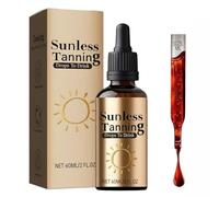 Gouttes Autobronzantes A Boire, Gouttes à Boire pour Bronzer, Sunless Tanning Drops To Drink, Autobronzant Visage & Corps Bio, Rapide Bronzage pour Tous Types De Peau, 60ml (1 Bouteille)