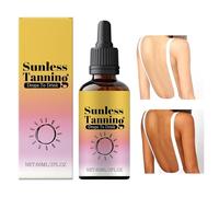 Gouttes de bronzage sans soleil - Booster d'éclat naturel | Liquide autobronzant 60 ml avec formule hydratante pour le visage et le corps, sérum de bronzage sain sans UV pour une peau radieuse à usage