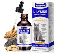 Gouttes de L-Lysine pour Chats et Chatons | Renforce Le système immunitaire & soutient la Fonction respiratoire | Soulage Les Allergies, Le Coryza et Les éternuements | 60ml - Goût Poulet