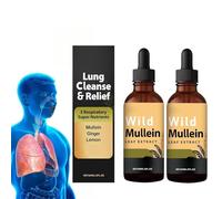 Gouttes de molène sauvage, gouttes d'extrait de feuille de molène pour nettoyage des poumons, gouttes naturelles de molène avec gingembre et citron pour le nettoyage des poumons, formule naturelle (2