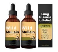 Gouttes de molène sauvage pour poumons, gouttes de molène entièrement naturelles avec gingembre et citron pour nettoyer et détoxifier les poumons, extrait de feuille de molène pour la santé