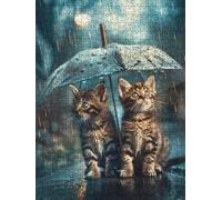 Gouttes De Pluie Cat Puzzle 3000 Pieces, Puzzle Adulte 3000, Impossible Classique Jigsaw, Familial Puzzles Jeu de, Jigsaws en Bois, pour Jeu Éducatif Défi, Décoration Murale Cadeau FNKL5-1136
