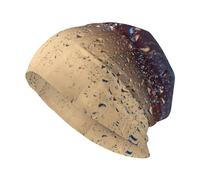 Gouttes de Pluie sur Verre imprimées,Bonnet tricoté en Polyester avec tête de Mort, Cagoule, Bonnet Ample, Chapeau de Course