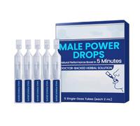 Gouttes de puissance masculines - Mise à niveau 2025, gouttes de liquide masculin, chute de retard, chute secrète pour hommes forts, augmente l'endurance et la taille - Améliore l'énergie, la conduite