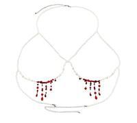 Gouttes De Sang Perles D'imitation Glands Fête 'Halloween Chaîne Taille Du Corps Poitrine Fête Anti-décoloration Pour Banquet Perles 'imitation Tachées Sang