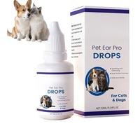 Gouttes de soin des oreilles pour chats et chiens, solution nettoyante et apaisante aidant à retirer saleté et cire, soin auriculaire quotidien rafraîchissant - sans danger pour les animaux (1pcs)