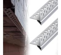 Gouttes d'goutte, bordure d'avant-toit murale extérieure, aluminium argenté, découpable, 50-180 cm, 2/4 pièces (A 2 pièces, L 60 cm)